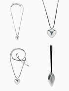 Чокер/кулон на шнурке «Сердечко» гладкое, трансформер, цвет серебро, 150 см - Фото 1