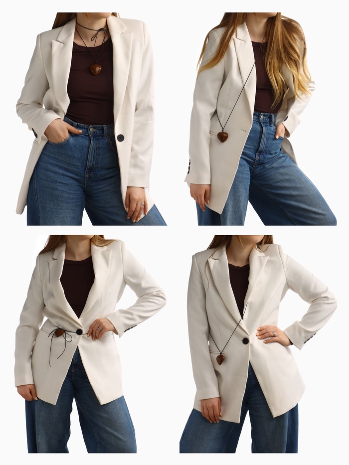 Чокер/кулон на шнурке «Сердечко», трансформер, цвет коричневый, 150 см - Фото 1