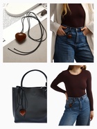 Чокер/кулон на шнурке «Сердечко», трансформер, цвет коричневый, 150 см - Фото 2