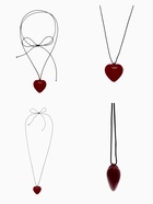 Чокер/кулон на шнурке «Сердечко», трансформер, цвет бордовый, 150 см - Фото 1