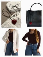 Чокер/кулон на шнурке «Сердечко», трансформер, цвет бордовый, 150 см - Фото 2