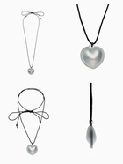 Чокер/кулон на шнурке «Сердечко» кожа, трансформер, цвет серебро, 150 см - Фото 2