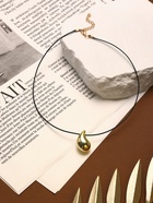 Кулон на шнурке «Капля» тренд, цвет золото, 40 см - фото 808822026