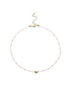 Чокер бисерный «Сердце», бусина №4, розовый в золоте, 35 см - Фото 1