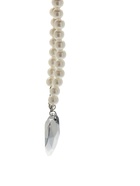 Портупея жемчужная с кулоном «Сердце», 129 см, белая в серебре - Фото 4