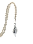 Портупея жемчужная с кулоном «Ракушка», 129 см, белая в серебре - Фото 4