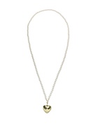 Портупея жемчужная с кулоном «Сердце», 129 см, белая в золоте - Фото 2