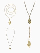 Портупея жемчужная с кулоном «Ракушка», 129 см, белая в золоте - Фото 2