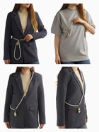 Портупея жемчужная с кулоном «Ракушка», 129 см, белая в золоте - Фото 3