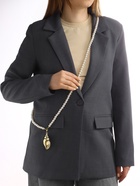 Портупея жемчужная с кулоном «Ракушка», 129 см, белая в золоте - Фото 4