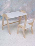 Комплект детской мебели растущий: стул, стол мольберт, березовая фанера/ЛДСП - Фото 5