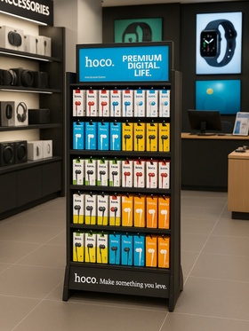 Рекламная стойка Hoco HN12, односторонняя с крючками, 800×300×1760 мм