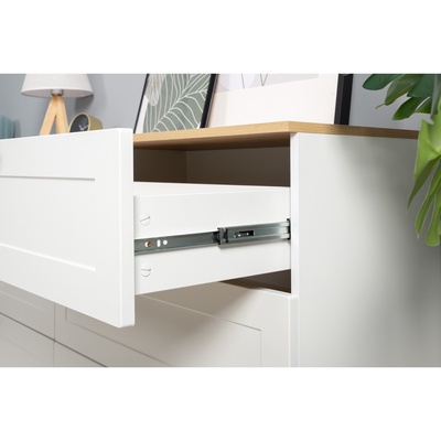 Комод «Остин 16.240», 6 ящиков, 1600×419×754 мм, цвет белый МДФ/дуб золотой