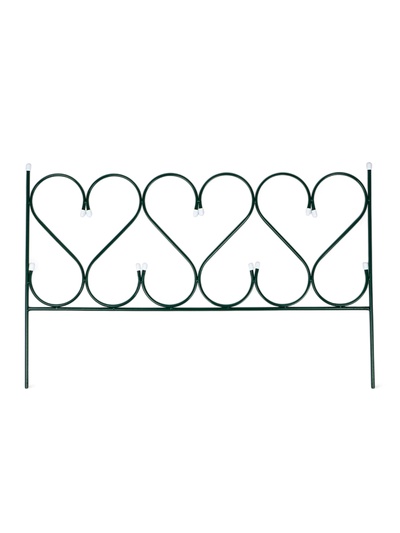Ограждение декоративное «Изящный», 58×440 см, 5 секций, металл, зелёный