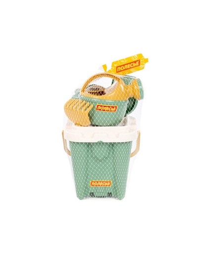 Набор игрушек для песочницы, 7 предметов: ведро-замок, ситечко, лопатка, грабельки, формочки, лейка