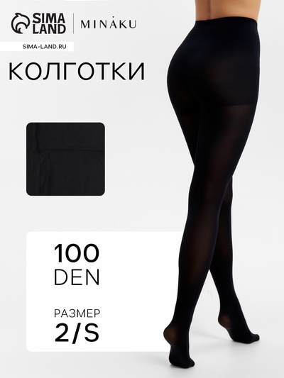 Женские колготки MINAKU 100 ден, чёрные, размер 2/S