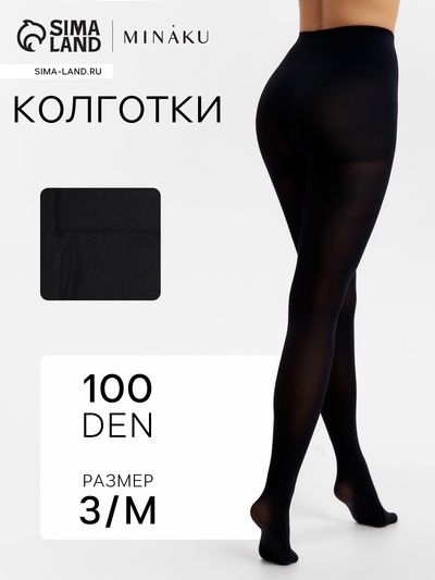 Женские колготки MINAKU 100 ден, чёрные, размер 3/M