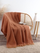 Плед с бахромой «Этель» Teracotta, 130×160 см, коричневый - Фото 4