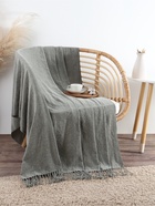 Плед с бахромой «Этель» Deep green, 135×180 см, зелёный - Фото 1