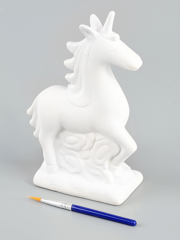 Копилка под роспись «Единорог» с кистью - Фото 1