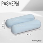 УЦЕНКА Гантели Onlytop для универсального отягощения 2×1 кг, серо-голубые - Фото 3