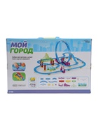 УЦЕНКА Детский автотрек «Мой город» работает от батареек, 82 детали, поезд белый - Фото 4