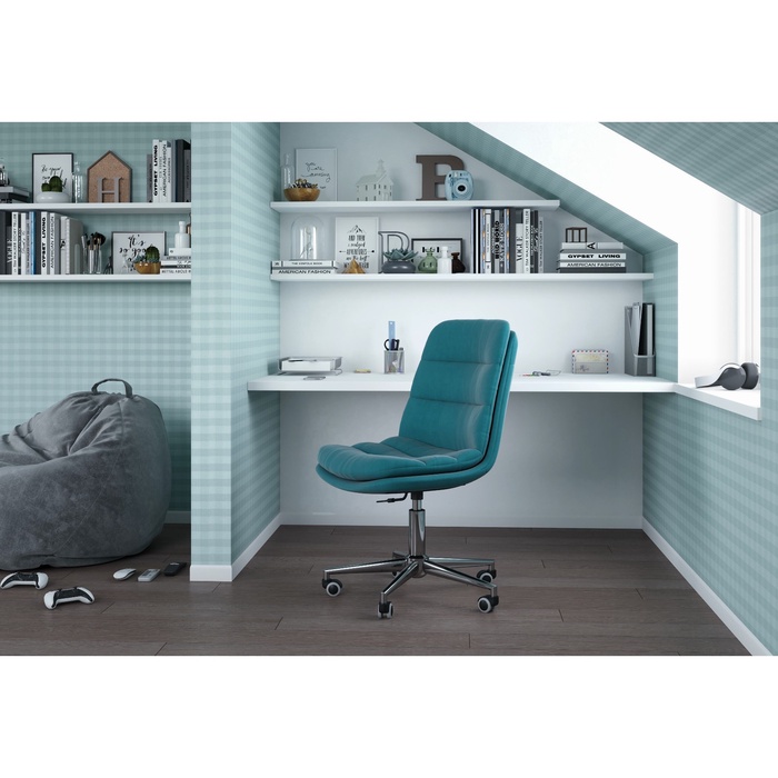 Кресло компьютерное офисное Chairman Home 115, ткань/пластик, цвет бирюза - Фото 1
