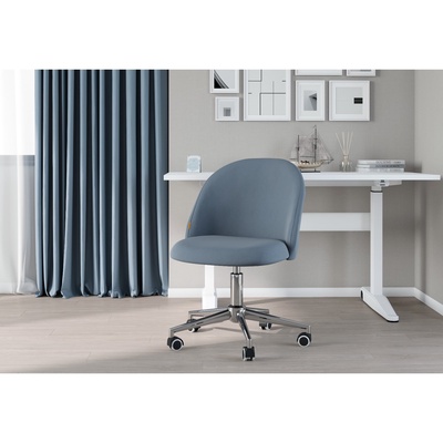 Кресло офисное для руководителя Chairman Home - 118, без подлокотников, на колёсиках, ткань Т - 71, цвет голубой