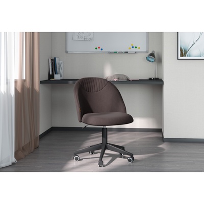 Кресло офисное для руководителя Chairman Home - 119, без подлокотников, на колёсиках, ткань Т - 55, цвет серый