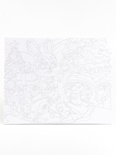 УЦЕНКА Картина по номерам на холсте с подрамником "Милые зверята с подарками" 40*50 см