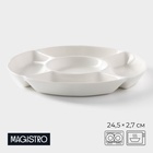УЦЕНКА Менажница Magistro «Бланш», 24.7×24.5×2.7 см, 5 ячеек, белая - фото 14777025