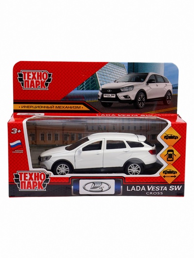 Машина металлическая «LADA VESTA SW CROSS», открываются двери, багажник, инерция, 12 см, белый