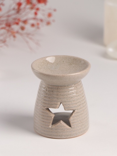 Аромалампа для эфирных масел «Звезда», керамика, песочная, 6.3×6.3×7.5 см