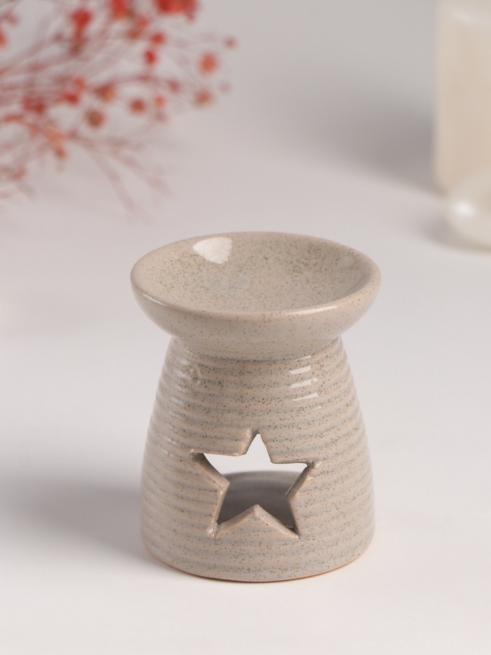 Аромалампа для эфирных масел «Звезда», керамика, песочная, 6.3×6.3×7.5 см - Фото 1