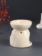 Аромалампа для эфирных масел «Лик Будды», керамика, св. беж, 8×8×9 см - Фото 2
