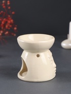 Аромалампа для эфирных масел «Лик Будды», керамика, св. беж, 8×8×9 см - Фото 3