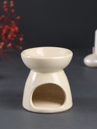 Аромалампа для эфирных масел «Лик Будды», керамика, св. беж, 8×8×9 см - Фото 4