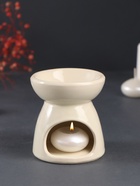 Аромалампа для эфирных масел «Лик Будды», керамика, св. беж, 8×8×9 см - Фото 5