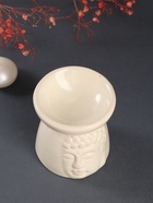 Аромалампа для эфирных масел «Лик Будды», керамика, св. беж, 8×8×9 см - Фото 6