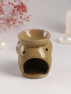 Аромалампа для эфирных масел «Слонёнок», керамика, т. оливковая, 8×10×9 см - Фото 4