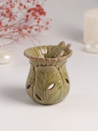 Аромалампа для эфирных масел «Бабочка на цветке», керамика, т. беж, 7.5×8.5×9.8 см - Фото 1