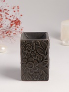 Аромалампа для эфирных масел «Цветочный букет», керамика, т. оливковая, 7.7×7.7×12 см - Фото 2