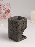 Аромалампа для эфирных масел «Цветочный букет», керамика, т. оливковая, 7.7×7.7×12 см - Фото 3