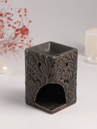 Аромалампа для эфирных масел «Цветочный букет», керамика, т. оливковая, 7.7×7.7×12 см - Фото 5