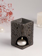 Аромалампа для эфирных масел «Цветочный букет», керамика, т. оливковая, 7.7×7.7×12 см - Фото 6