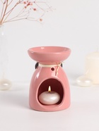 Аромалампа для эфирных масел «Резное сердце», керамика, розовая, 8×8×11.2 см - Фото 5