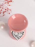 Аромалампа для эфирных масел «Резное сердце», керамика, розовая, 8×8×11.2 см - Фото 6