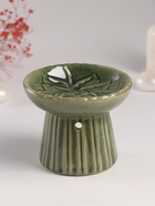 Аромалампа для эфирных масел «Лотос», керамика, т. зелёная, 11.4×11.4×9 см - Фото 2