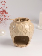 Аромалампа для эфирных масел «Кувшин», керамика, бежевая, 9×9×11 см - Фото 4