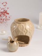 Аромалампа для эфирных масел «Кувшин», керамика, бежевая, 9×9×11 см - Фото 8